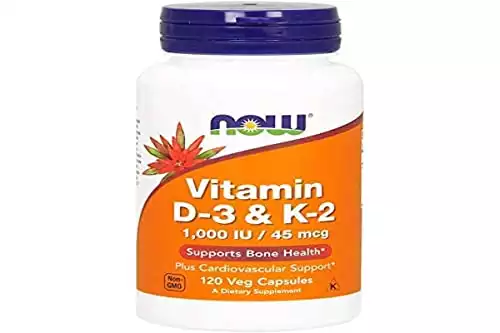 Vitamina D3 + K2 (120 cápsulas) Now Foods