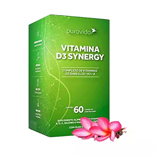 Vitamina D3 Sinergy + K2 + A (60 cápsulas) Puravida